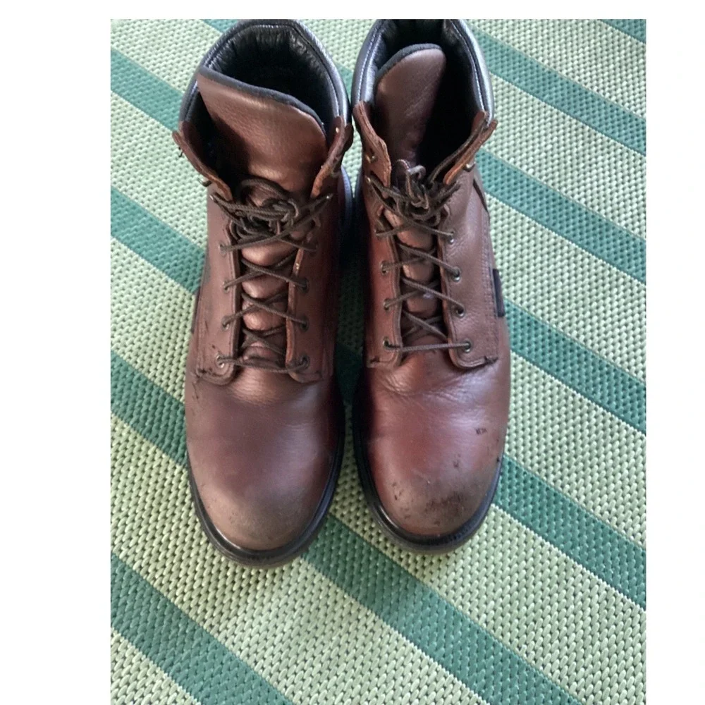 Red Wing Mens Brown Leather 6 Inch Work Boots Oil Slip Resistant Size 11